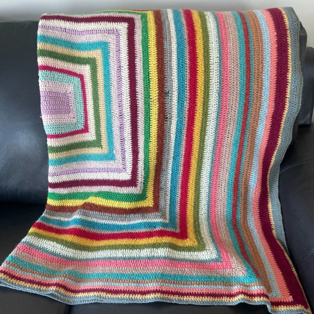 Multi Color Knit Blanket/Throw